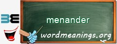 WordMeaning blackboard for menander
